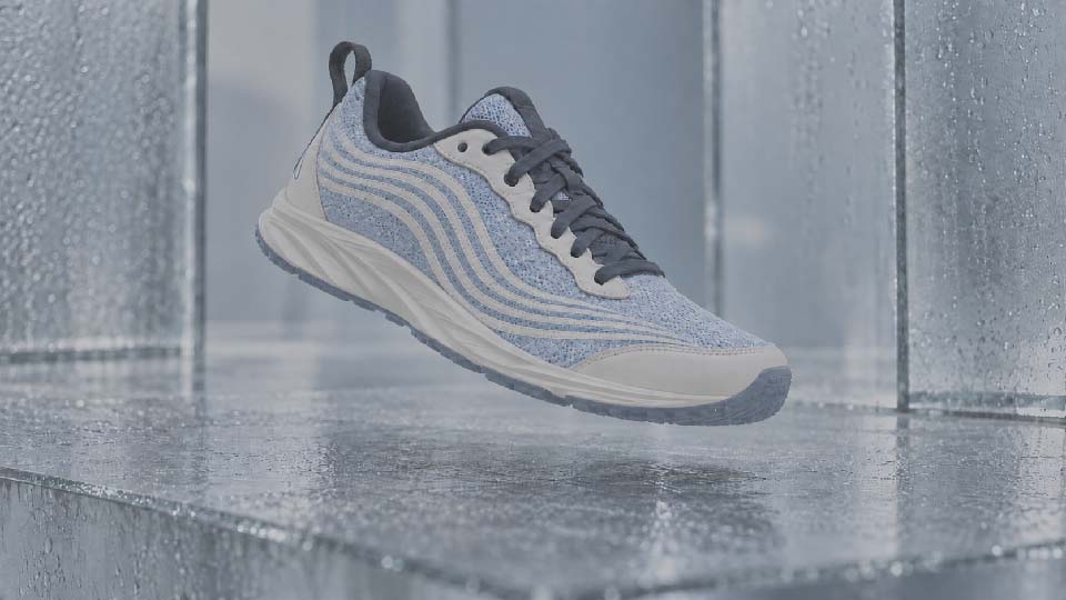 La même chaussure bleue en LOG