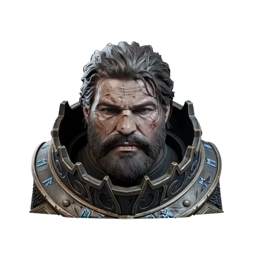 Preview of the textured 3D bust generated from the portrait